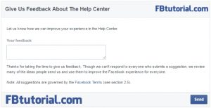 Facebook Feedback Form - Help Center
