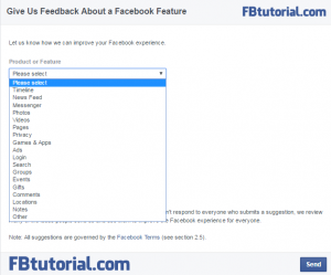Facebook Feedback Form - Products & Features