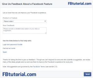 Facebook Feedback Form